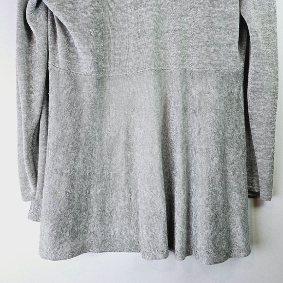 Eileen Fisher Gray Asymmetrical Open Front Italian Yarn Linen Cardigan, Sz S - Picture 8 of 8